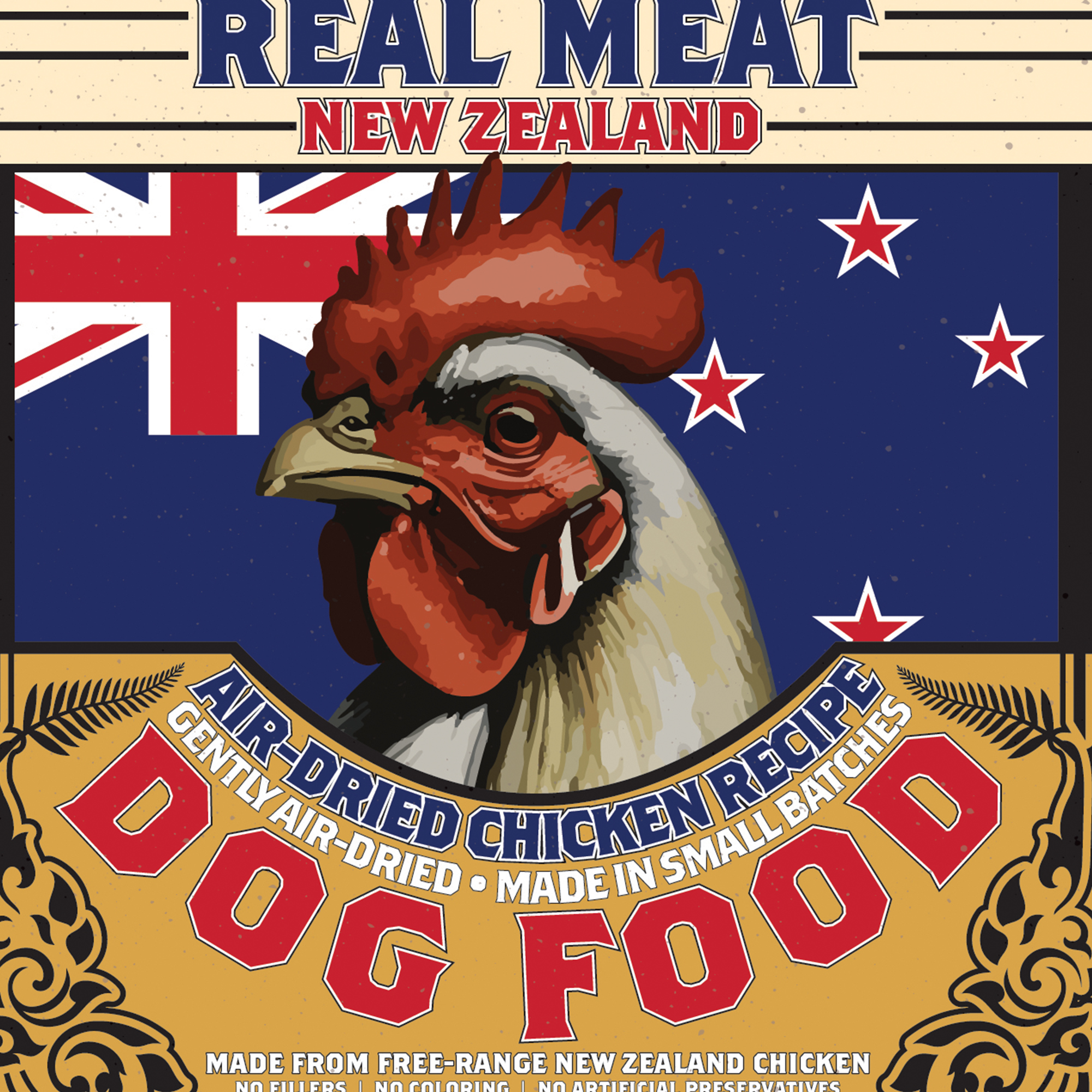 New Zealand Air-Dried Chicken Dog Food 2lb Product Packaging Image