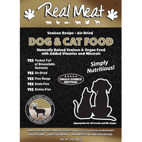 3lb Venison Small Dog & Cat Food Product Packaging Image